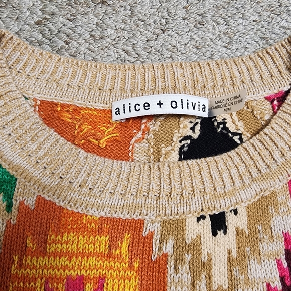 Alice + Olivia Reva Fringe Crochet Peplum Top - Picture 5 of 9